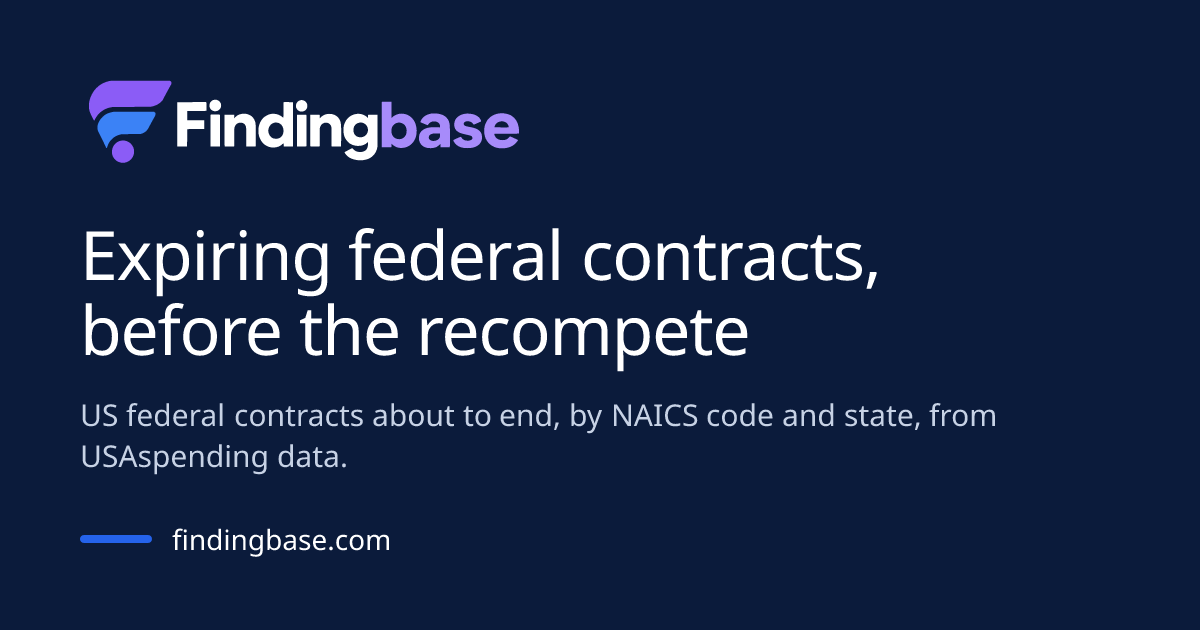 Findingbase (Finding Base): expiring federal contracts, recompetes